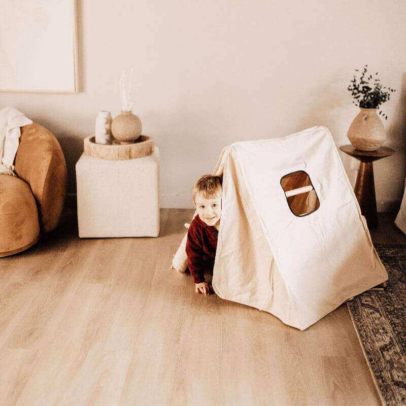 Avenlur Cotton Tent Cover for Olive and Hazel – fabric attachment detail