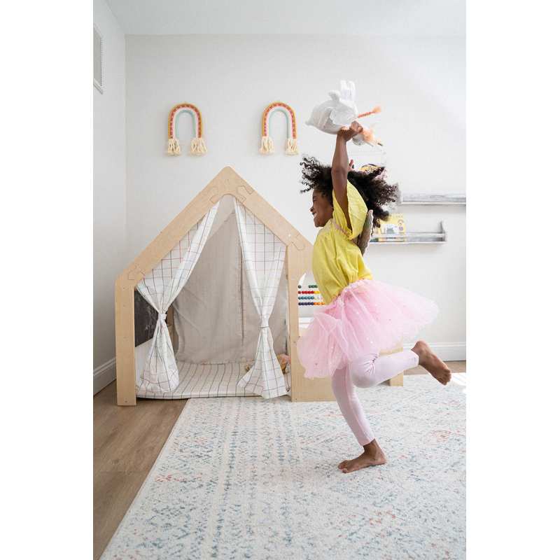 Flair | Playhouse & Sensory Desk - Colorful – colorful playhouse and desk setup