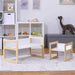 Corner view of the Avenlur Hanover convertible table chair and bench set