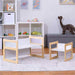 Side view of the Avenlur Hanover convertible table chair and bench set