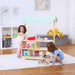 Avenlur Holly Wooden Market Stand – two kids playing shop together