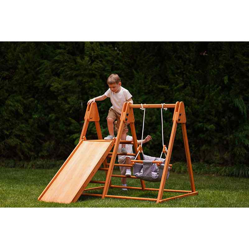 Avenlur Juniper Folding Indoor Outdoor Playset – kids playing on the slide