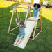 Avenlur Juniper Folding Indoor Outdoor Playset – kids playing together by the outdoor slide