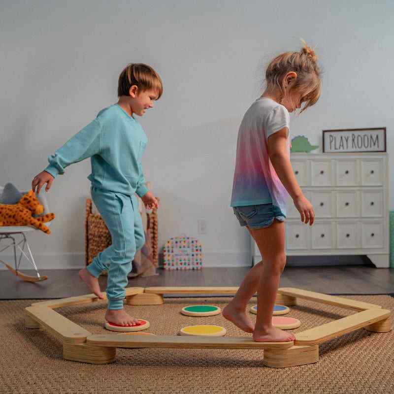 Majesty Balance Beam and Stepping Stones with kids playing 