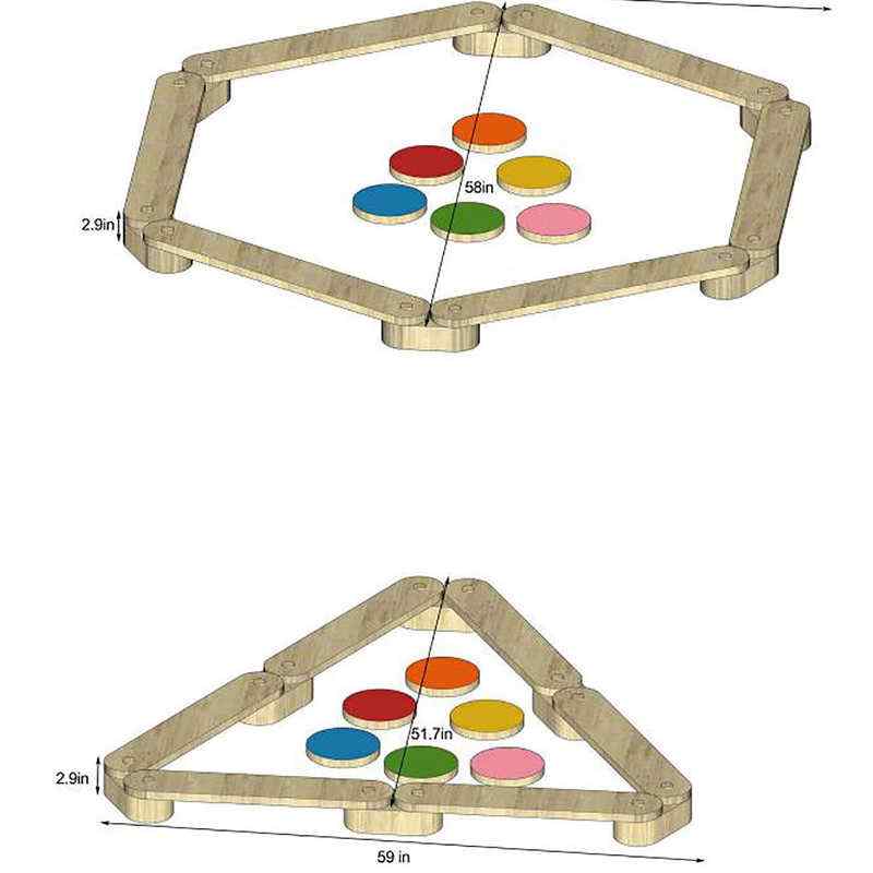 Majesty Balance Beam and Stepping Stones dimensions