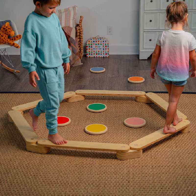 Majesty Balance Beam and Stepping Stones with kids playing