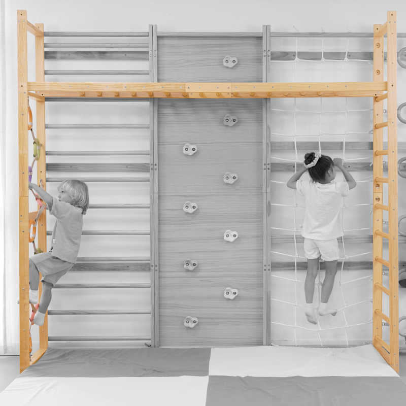 Avenlur Monkey Bars for 95 in Modular Walnut solid wood bar detail