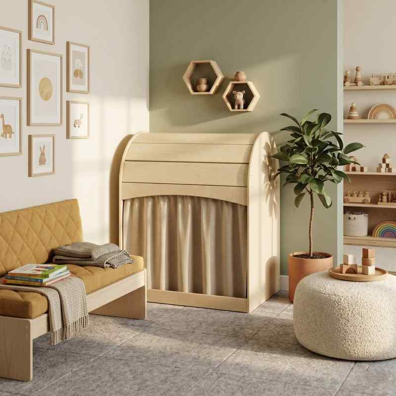 Nambar Montessori Reading Nook & Cozy Play Hideaway – child using reading nook