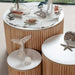 Avenlur Nesting Fluted Tables separated for books, toys, art, and playroom activities