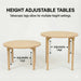 36" Diameter Avenlur Round Adjustable Kids Table showing adjustable height