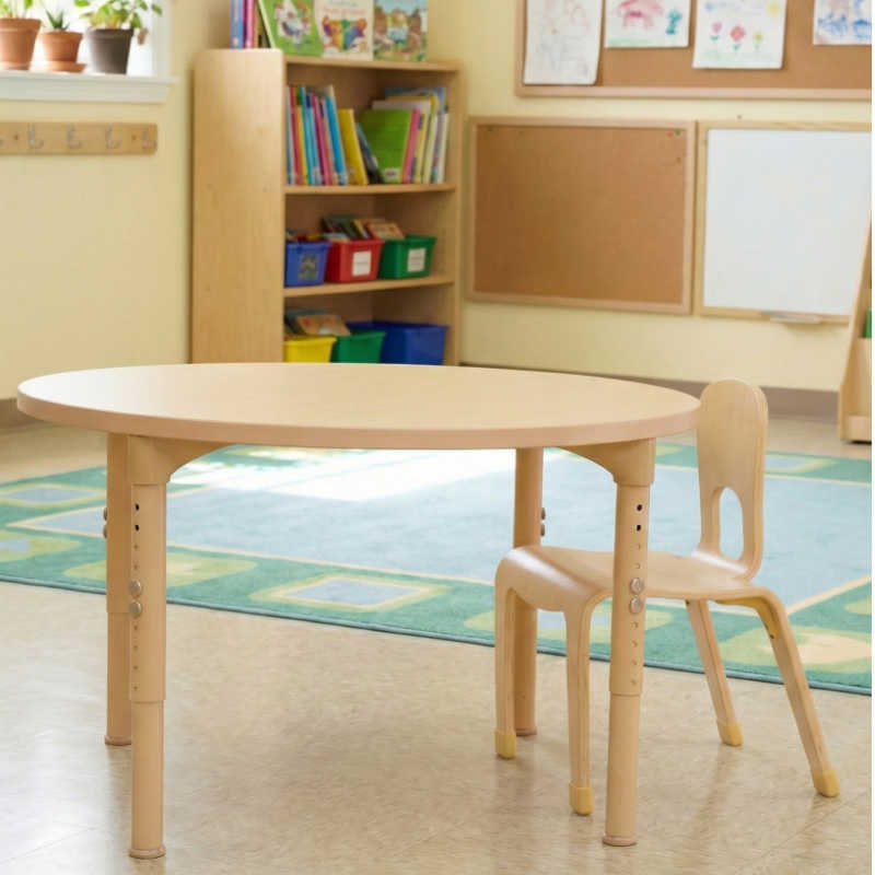 Maple Beginner Pikler Triangle and Rocker in a classroom