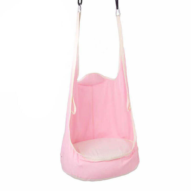 Avenlur sensory swing for wall climbers in pink fabric, climber not included
