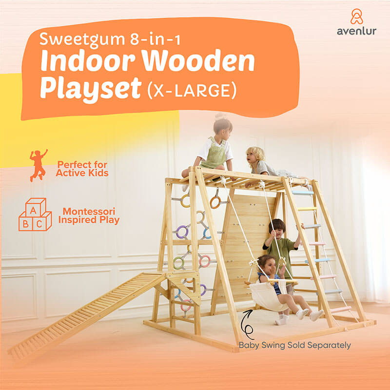 Avenlur Sweetgum XL eight in one wooden indoor sensory playset