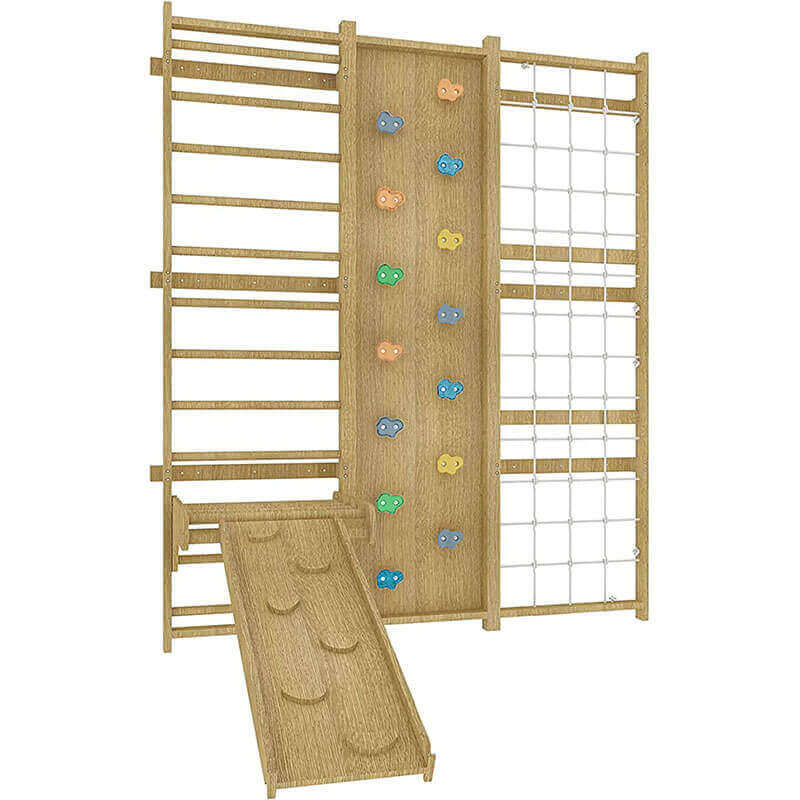 Avenlur Walnut 79 inch Wall Mounted Jungle Gym angle view