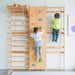 Walnut  Swedish Ladder Jungle Gym - 79 Height - Wall Mounted Kids Climbing