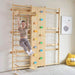Walnut  Swedish Ladder Jungle Gym - 79 Height - Wall Mounted Mom Exercising