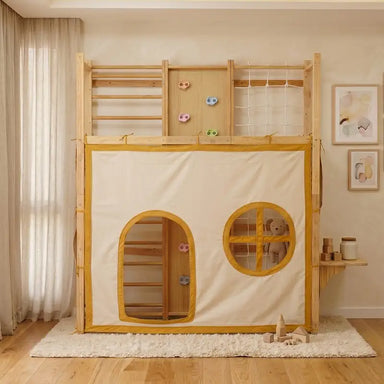 Avenlur Walnut Play Tent Add On for 94.5 in Standard – installed beneath compatible monkey bars