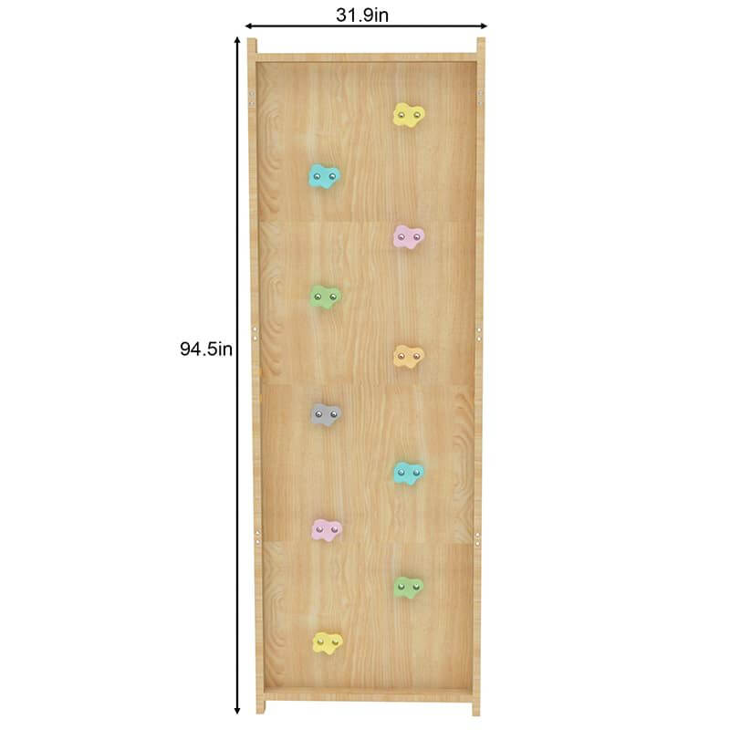 Avenlur 9-in-1 Modular Wall Gym Includes a Wooden Climbing Wall With Colorful Holds