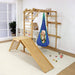 Avenlur Indoor Sensory Hammock Tear Blue Hanging on a Wooden Play Set