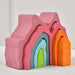 Wooden Rainbow Stacking Toy Blocks Corner View Facing Right