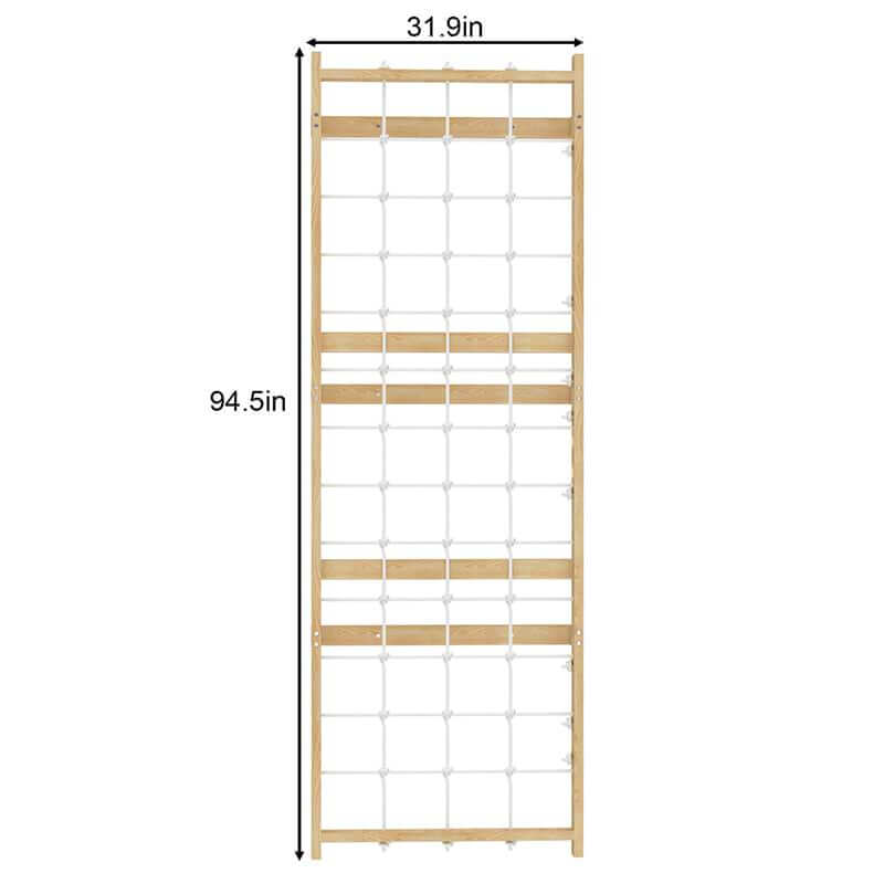 Avenlur Walnut 9-in-1 Kids Climbing Gym Climbing Net Dimensions