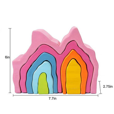 Avenlur Wooden Rainbow Stacker Toy Dimensions