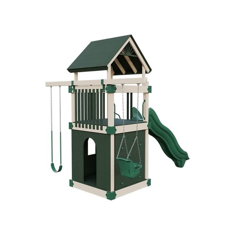 base camp 55 clubhouse vinyl playset almond green back right