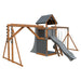 base camp 55 fitness vinyl playset chestnut wood gray front left