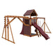 base camp 55 fitness vinyl playset chestnut wood red front left