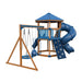 base camp 77 honeycomb vinyl playset chestnut wood blue back left