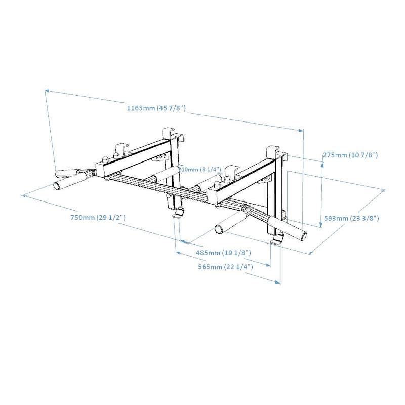 BenchK Convertible Pull-Up Bar PB3 – technical drawing of the convertible PB3 pull-up bar
