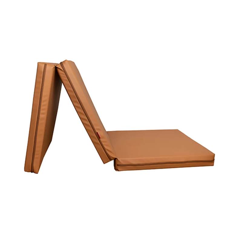 BenchK Folding Gymnastics Mat – brown folding gymnastics mat on a white background