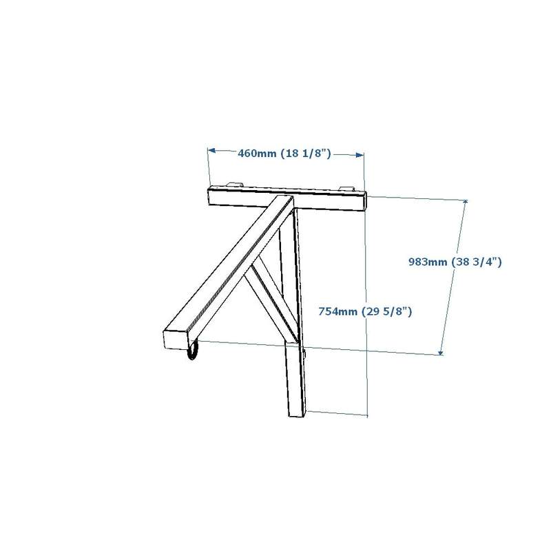 BenchK Punching Bag Holder BBHB / BBHW – BBHB black punching bag holder dimensions diagram