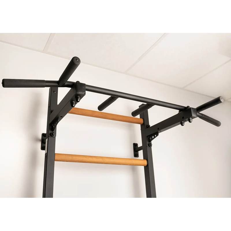 BenchK Steel Pull-Up Bar PB2 – black six-grip PB2 fixed pull-up bar installed on compatible wall bars sold separately