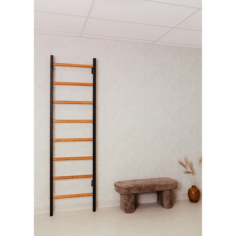 BenchK Wall Bars 200 – black wall bars installed in a room
