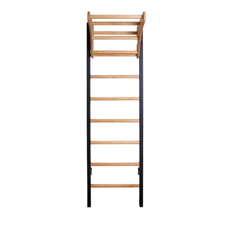 BenchK Wall Bars 211 – black wall bars with pull-up bar on a white background