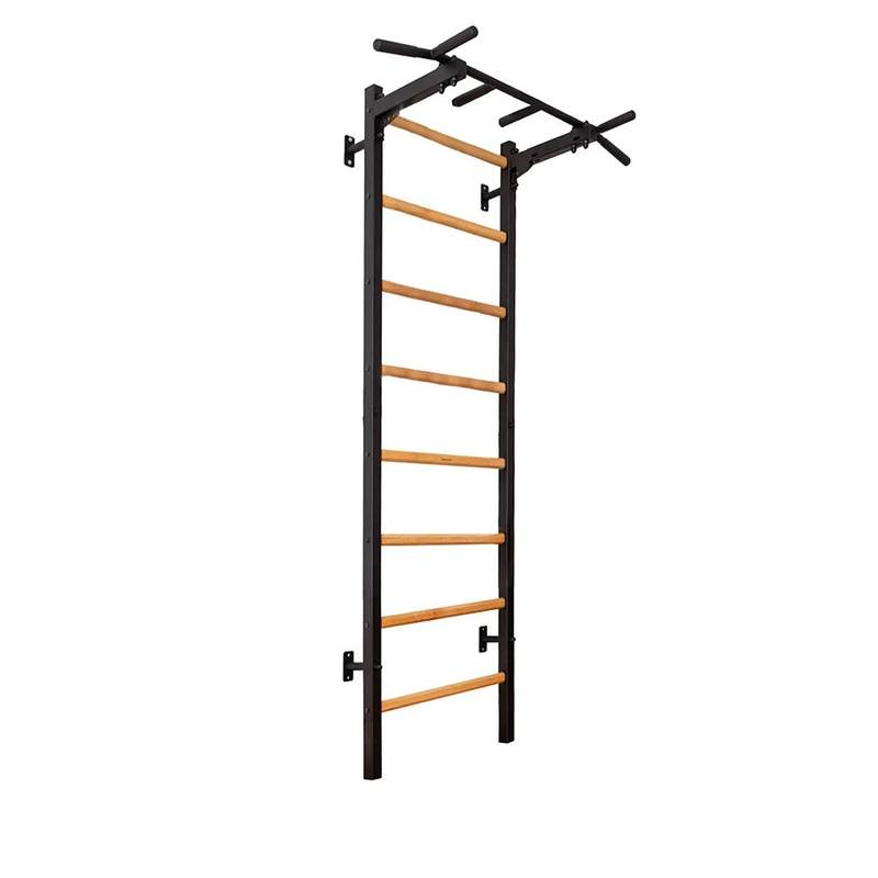 BenchK Wall Bars 221 – black 221 wall bars with fixed six-grip steel pull-up bar
