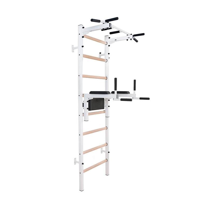 BenchK Wall Bars 222 – white 222 wall bars with fixed pull-up bar and dip station