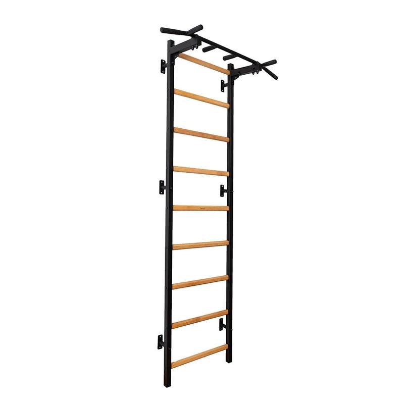BenchK Wall Bars 721 – black 721 wall bars with fixed six-grip steel pull-up bar