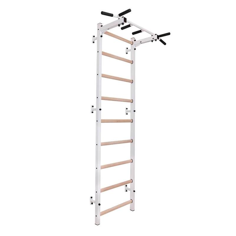 BenchK Wall Bars 721 – white 721 wall bars with fixed six-grip steel pull-up bar