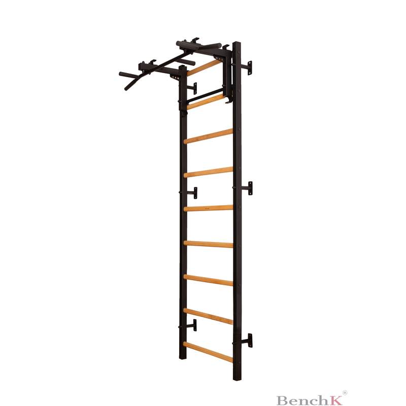 BenchK Wall Bars 731 – black 731 wall bars with convertible steel pull-up bar