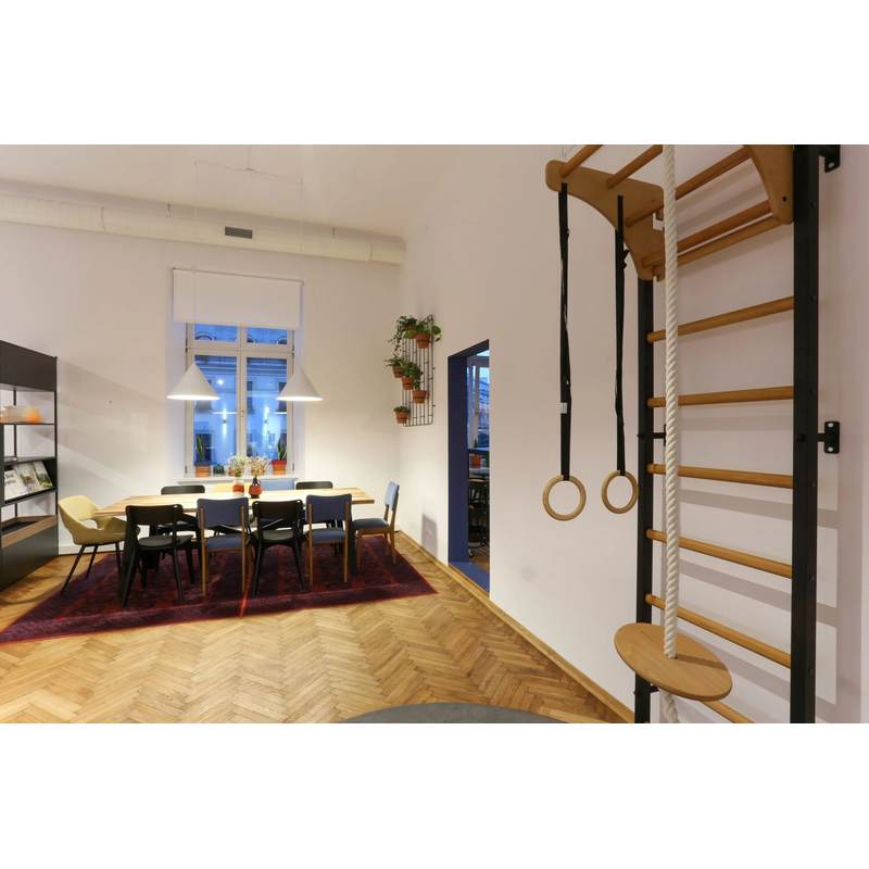 BenchK Wall Bars & Gymnastics Set 711 – black wall bars and gymnastics accessories installed