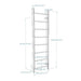 BenchK Wooden Wall Bars 100 – product dimensions diagram