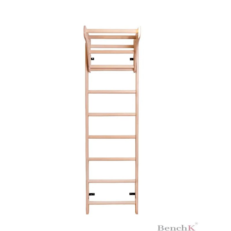 BenchK Wooden Wall Bars 111 – light beech wall bars shown without the gymnastics accessories