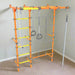 Brainrich Kids W3 Kids Exercise Wall With Orange Frame Yellow Ladder and Gray Rings
