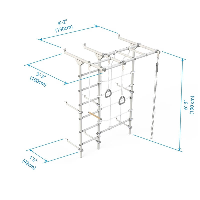 Brainrich Kids W3 Wall Mounted Play Gym Dimensions