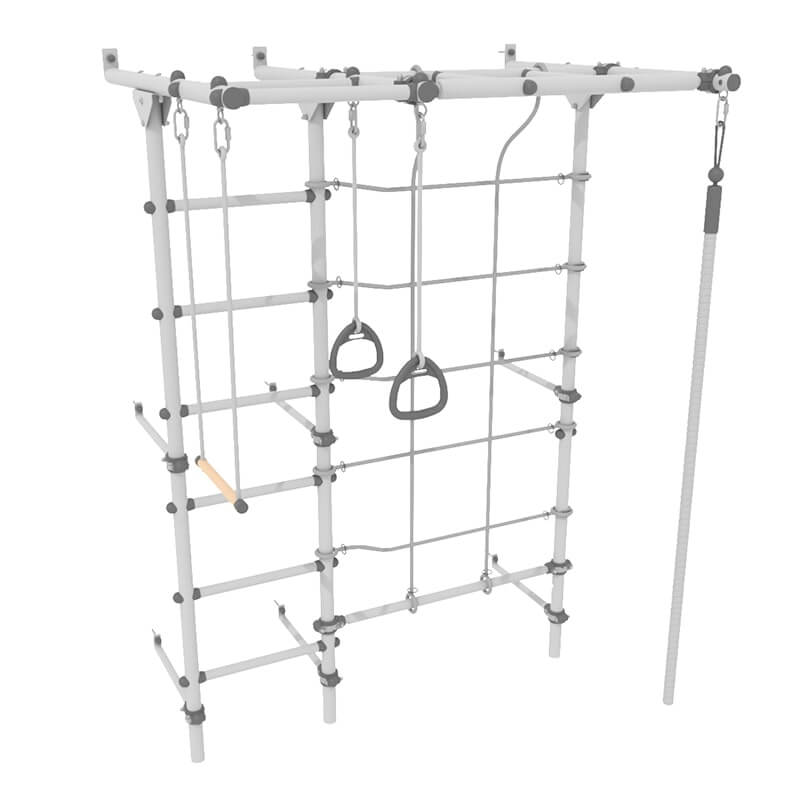 Brainrich Kids W3 Wall Mounted Play Gym White Corner View