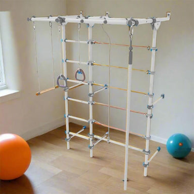 Brainrich Kids Wall Mounted Indoor Gym With Ladder Rings and Monkey Bars
