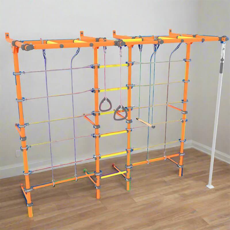 Brainrich Wall Mounted Play Gym W3 Max in Orange Climbing Frame