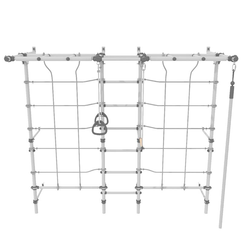 Brainrich Wall Mounted Play Gym W3 Max Space Gray Front View